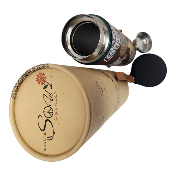 Beautiful Soul Live Life to the Fullest stainless steel water bottle w PU sleeve - Picture 8 of 12